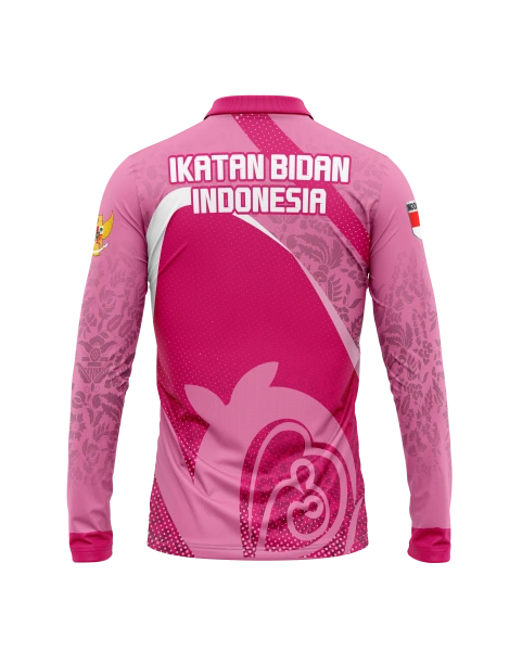 Jersey Polo Panjang Bidan Pink - foto 2