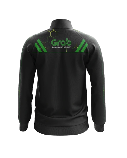 SUGIH WARAS Jaket GRAB Pria Tracktop Sporty Casual Hitam - foto 3
