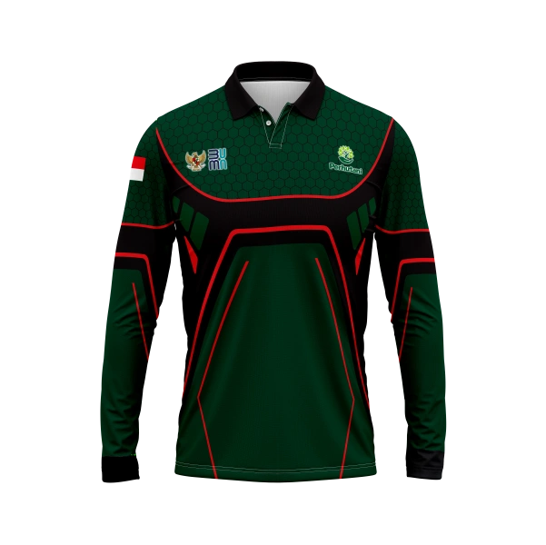 JERSEY POLO PERHUTANI Panjang / Kaos Olahraga / Kaos Santai / Kaos Organisasi - foto 1