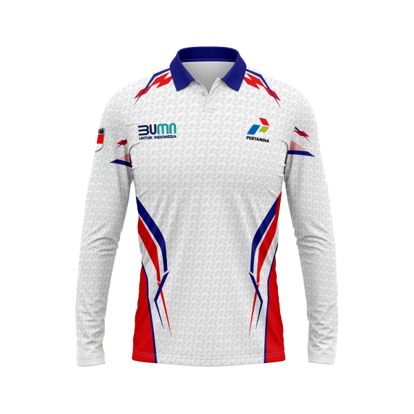 JERSEY POLO PERTAMINA Panjang / Kaos Olahraga / Kaos Santai / Kaos Organisasi - foto 1