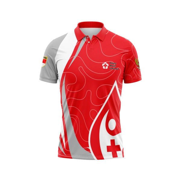 JERSEY POLO PMI Pendek / Kaos Olahraga / Kaos Santai / Kaos Organisasi - foto 1