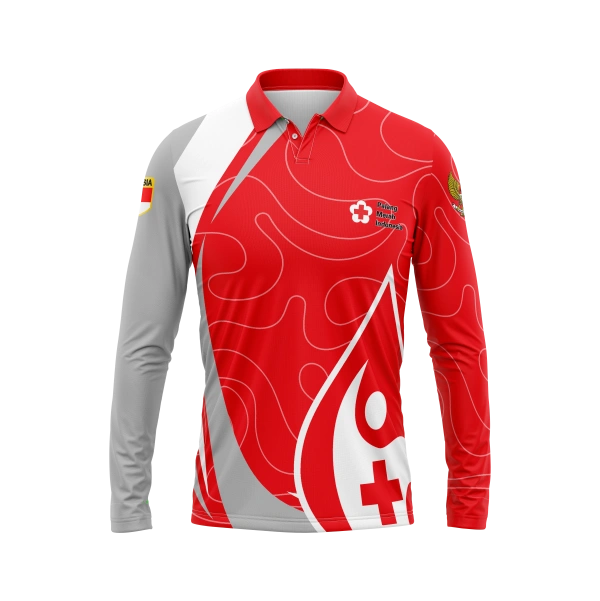 JERSEY POLO PMI Panjang / Kaos Olahraga / Kaos Santai / Kaos Organisasi - foto 1