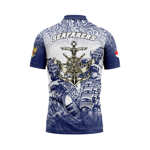 JERSEY POLO SEAFARERS 2 Pendek / Kaos Olahraga / Kaos Santai / Kaos Organisasi - foto 3