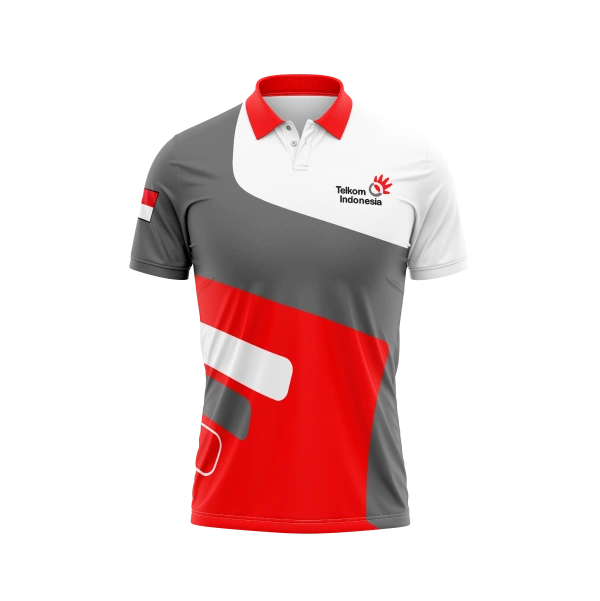 JERSEY POLO TELKOM INDONESIA Pendek / Kaos Olahraga / Kaos Santai / Kaos Organisasi - foto 1