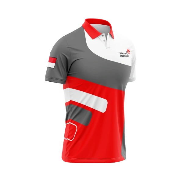 JERSEY POLO TELKOM INDONESIA Pendek / Kaos Olahraga / Kaos Santai / Kaos Organisasi - foto 3