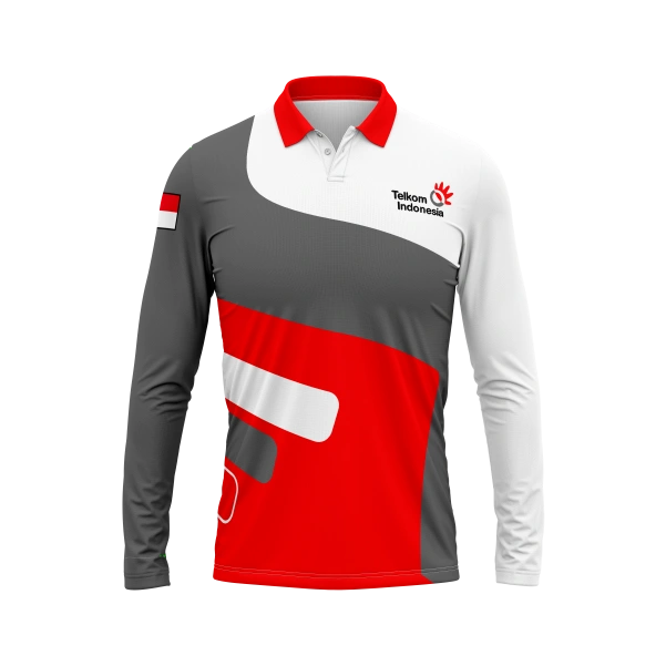 JERSEY POLO TELKOM INDONESIA Panjang / Kaos Olahraga / Kaos Santai / Kaos Organisasi - foto 1