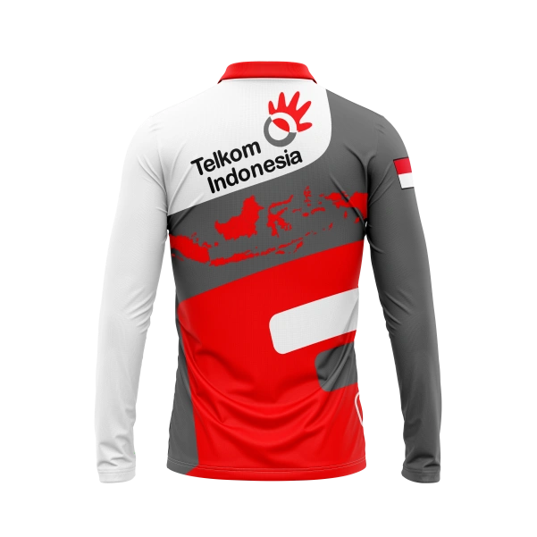 JERSEY POLO TELKOM INDONESIA Panjang / Kaos Olahraga / Kaos Santai / Kaos Organisasi - foto 2